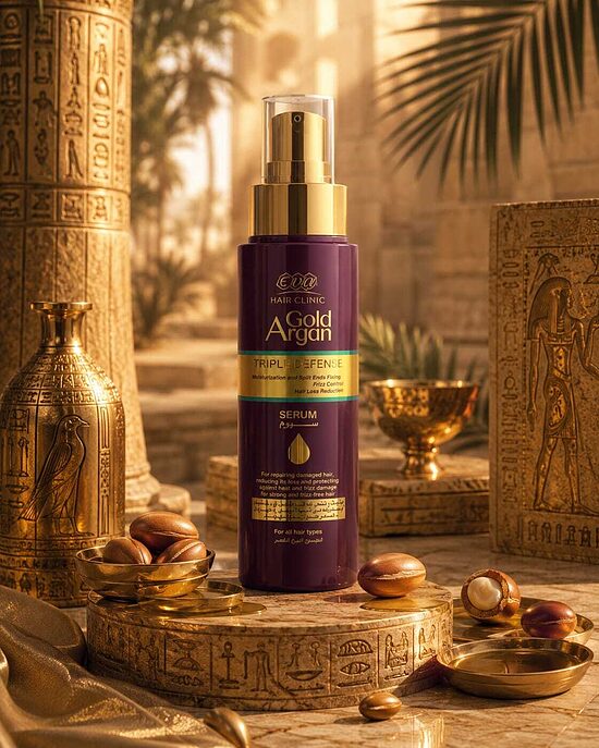 EVA Hair Clinic Gold Argan Triple Defense matu serums ar argāna eļļu, 100 ml
