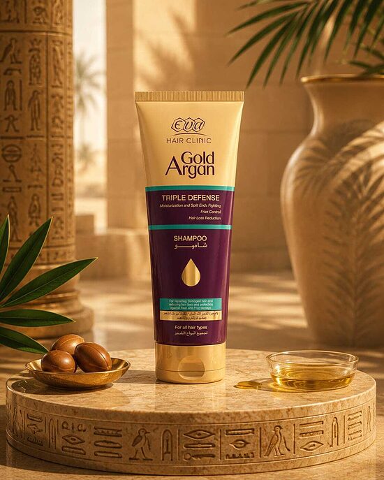 EVA Hair Clinic Gold Argan Triple Defense šampūns ar zelta argāna eļļu, 230 ml